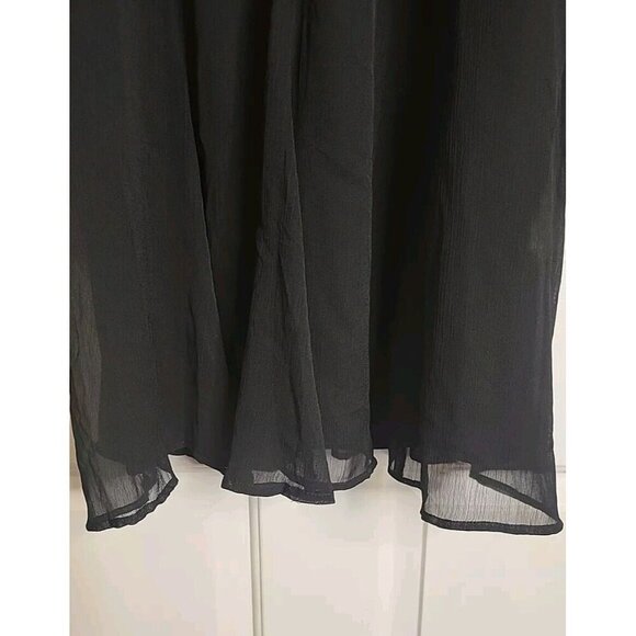 Joie Women's Balloon Sleeve Dress Sheer Black Small NWOT Dark Academia Button Up - Picture 5 of 11